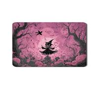 Tappetino scolapiatti per piano di Halloween, per bancone della cucina, motivo strega spettrale e zucca, in gomma assorbente, scolapiatti in pelle PU autunnale, per bancone della cucina, 30,5 x 50,8