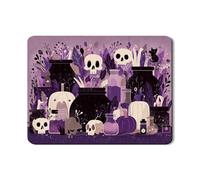 Tappetino scolapiatti per piano di Halloween, per bancone della cucina, motivo teschio in gomma assorbente, tappetino scolapiatti vintage strega in pelle PU, 45,7 x 61 cm