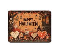 Tappetino scolapiatti per piano di Halloween, per bancone della cucina, motivo zucca spettrale e cuore, in gomma assorbente, tappetino protettivo per l'autunno in pelle PU, 45,7 x 61 cm