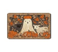 Tappetino scolapiatti per piano di Halloween, per bancone della cucina, simpatico fantasma e animale, in gomma assorbente, tappetino scolapiatti in pelle PU autunnale, 30,5 x 50,8 cm