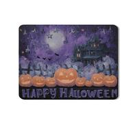 Tappetino scolapiatti per piano di Halloween, per bancone della cucina, zucca spettrale e casa stregata, in gomma assorbente, tappetino scolapiatti per decorazione autunnale per bancone della cucina