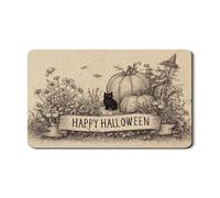 Tappetino scolapiatti per piano di Halloween, tappetino scolapiatti in gomma assorbente vintage con gatto e zucca, tappetino per asciugare i piatti della natura, tappetino per asciugare il bancone