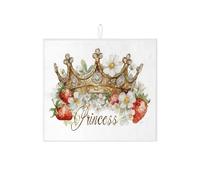 Tappetino scolapiatti per piano di lavoro con motivo floreale, motivo principessa, assorbente, in microfibra, per proteggere il piano di lavoro, 40,6 x 45,7 cm