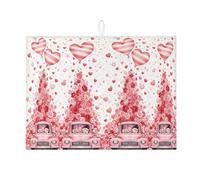 Tappetino scolapiatti per piano di lavoro della cucina, design romantico a forma di cuore, assorbente, in microfibra, ispirato all'amore, 45,7 x 61 cm