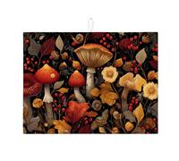 Tappetino scolapiatti per piano di lavoro della cucina, tappetino scolapiatti assorbente floreale rustico in microfibra ispirato alla natura, per decorazione autunnale stagionale, 45,7 x 61 cm