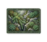 Tappetino scolapiatti per piano di lavoro della cucina, tappetino scolapiatti in gomma assorbente verde botanico ispirato alla natura, tappetino protettivo in pelle PU 45,7 x 61 cm