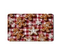 Tappetino scolapiatti per piano di pan di zenzero per bancone della cucina, tappetino scolapiatti in gomma assorbente a scacchi rossi per bar, 30,5 x 50,8 cm
