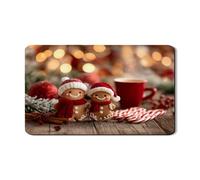 Tappetino scolapiatti per piano di zenzero per bancone della cucina, design natalizio con pan di zenzero in gomma assorbente, tappetino scolapiatti in pelle sintetica per l'inverno, 30,5 x 50,8 cm