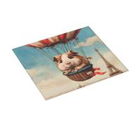 Tappetino scolapiatti per piatti a forma di porcellino d'India, assorbente per bancone della cucina, 40,6 x 45,7 cm, tappetino scolapiatti natalizio con anello per appendere