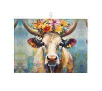 Tappetino scolapiatti per piatti con pittura a olio, in microfibra, grande, per bancone della cucina, super assorbente, facile da pulire, 45,7 x 61,7 cm