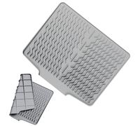 Tappetino scolapiatti per piatti da cucina, in silicone, antiscivolo, pieghevole, per organizzare e riporre utensili da lavello, pentole e padelle