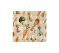 Tappetino scolapiatti per piatti da cucina, tappetino scolapiatti assorbente rustico, tappetino scolapiatti autunnale in microfibra, per proteggere lo spazio di cottura, 40,6 x 45,7 cm