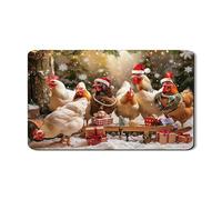 Tappetino scolapiatti per piatti di pollo natalizio, per cucina, animali della fattoria festiva, tappetino in gomma assorbente per scolapiatti in pelle sintetica per decorazione, 30,5 x 50,8 cm