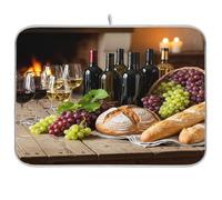 Tappetino scolapiatti per piatti e pane, stile rustico, assorbente, reversibile, per piano di lavoro, 40,6 x 45,7 cm