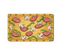 Tappetino scolapiatti per salami e funghi per bancone della cucina, tappetino scolapiatti in gomma assorbente con motivo giallo, divertente tappetino scolapiatti dal design culinario, 30,5 x 50,8 cm