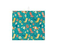 Tappetino scolapiatti per sedia da spiaggia, per bancone della cucina, motivo floreale tropicale, assorbente, tappetino scolapiatti estivo in microfibra, per cucina, caffè, bar, protezione 40,6 x 45,7