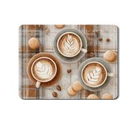 Tappetino scolapiatti per tazze da caffè, per cucina, rustico, marrone, motivo scozzese, assorbente, in gomma, tappetino scolapiatti autunnale in pelle PU per bar 45,7 x 61 cm