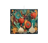 Tappetino scolapiatti per verdure, per bancone della cucina, carta colorata, assorbente, scolapiatti moderno, in microfibra, per bancone della cucina, decorazione per la casa, 40,6 x 45,7 cm