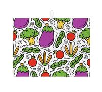 Tappetino scolapiatti per verdure, per bancone della cucina, colorato cartone animato, assorbente, tappetino scolapiatti divertente, in microfibra, per bancone della cucina, decorazione per la casa