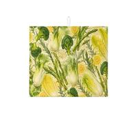 Tappetino scolapiatti per verdure per bancone della cucina, tappetino assorbente per scolapiatti con erbe verdi, tappetino in microfibra fresco di primavera, per bancone della cucina, protezione da