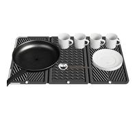 Tappetino scolapiatti pieghevole in silicone, 55,9 x 27,9 cm, protezione resistente al calore per cottura, preparazione di alimenti, bevande da bar, cena e post-pulizia