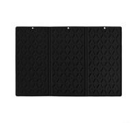 Tappetino scolapiatti pieghevole in silicone per cucina, 61 x 40 cm, antiscivolo, per uso sul piano di lavoro, multifunzione, come presina e tappetino resistente al calore, colore: nero