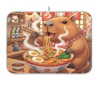 Tappetino scolapiatti Ramen Capybaras Cucina Stoviglie Mat 45,7 x 61,7 cm Scolapiatti Piattaforme Essiccatore Jumbo