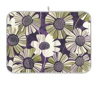 Tappetino scolapiatti resistente al calore con girasole viola e verde extra large per piatti 18 x 24