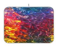 Tappetino scolapiatti resistente al calore con increspature color arcobaleno e scolapiatti per cucina, grande, 45,7 x 61,7 cm