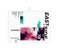 Tappetino scolapiatti retrò con poster illustrativo con lettere ispiratrici, lavabile in lavatrice, piccolo, 16 x 18 pollici