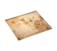 Tappetino scolapiatti retrò disegnato a mano con api e girasoli, tappetino assorbente per cucina, tappetino scolapiatti natalizio con anello per appendere i piatti, 40,6 x 45,7 cm