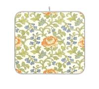 tappetino scolapiatti Retro Orange Rose William Morris Beige piatto | resistente al calore tappetino da cucina contatore asciugatura opaco contatore cucina caffè bar accessori pranzo
