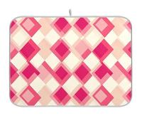 Tappetino scolapiatti retrò romboide neutro rosa caldo tappetino per asciugare i piatti della cucina tappetino sotto scolapiatti resistente al calore tappetino da cucina 40,6 x 45,7 cm