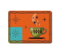 Tappetino scolapiatti retrò Starflare per bancone della cucina, tappetino scolapiatti in gomma assorbente vintage arancione in pelle PU metà secolo tappetino scolapiatti protezione bar 45,7 x 61 cm