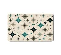 Tappetino scolapiatti retrò Starflare per bancone della cucina, tappetino scolapiatti in gomma assorbente color foglia di tè e beige, tappetino scolapiatti metà secolo in pelle PU, 30,5 x 50,8 cm
