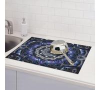 Tappetino scolapiatti rettangolare con mandala, per bancone della cucina, assorbente, in microfibra, reversibile, lavabile, 45,7 x 61 cm, per decorare la casa, la cucina, la sala da pranzo, l'ufficio