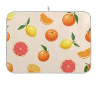 Tappetino scolapiatti reversibile con frutta estiva e arance, tappetino assorbente per cucina, 45,7 x 61 cm
