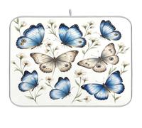 Tappetino scolapiatti reversibile per bancone della cucina, con farfalla ad acquerello, assorbente, 40,6 x 45,7 cm