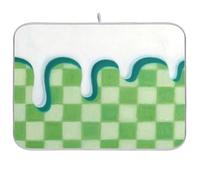 Tappetino scolapiatti riutilizzabile a quadri gelato verde 45,7 x 61 cm rettangolare grande scolapiatti pad decorativo per la casa essenziale