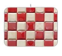 Tappetino scolapiatti riutilizzabile a scacchiera rossa e bianca 18 x 24 rettangolare grande piano di lavoro tappetino decorativo per la casa essenziale