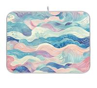 Tappetino scolapiatti riutilizzabile anime giapponese Waves 45,7 x 61 cm rettangolare grande asciugatura opaco decorativo per la casa essenziale