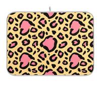 Tappetino scolapiatti riutilizzabile con stampa leopardata marrone 45,7 x 61 cm rettangolare grande scolapiatti pad decorativo per la casa essenziale
