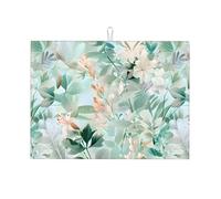 Tappetino Scolapiatti Riutilizzabile Tappetino Lavello Cucina Plants And Flowers Resistente Al Calore Tappetini Lavandino Per Piano Di Lavoro Tazza Posate 46X41cm