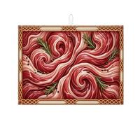 Tappetino scolapiatti rosso a spirale per bancone della cucina, tappetino assorbente rustico scolapiatti tappetino in microfibra autunnale per proteggere il bancone della cucina, 45,7 x 61 cm