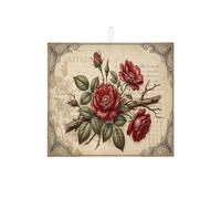 Tappetino scolapiatti rosso floreale per bancone della cucina, tappetino assorbente vintage rosa scolapiatti tappetino scolapiatti elegante in microfibra botanica protezione 40,6 x 45,7 cm