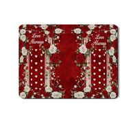 Tappetino scolapiatti rosso floreale per bancone della cucina, tappetino scolapiatti in gomma assorbente vintage rosa per San Valentino, elegante tappetino scolapiatti in pelle sintetica 45,7 x 61 cm