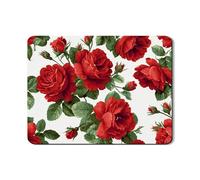 Tappetino scolapiatti rosso floreale per bancone della cucina, tappetino scolapiatti in gomma assorbente con rosa vintage, tappetino scolapiatti in pelle PU per cucina, bar, protezione 45,7 x 61 cm