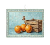 Tappetino scolapiatti rustico arancione per bancone della cucina, tappetino assorbente vintage con farfalla scolapiatti, tappetino scolapiatti in microfibra primaverile per la decorazione della casa