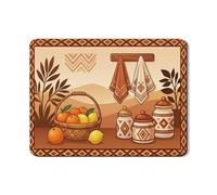 Tappetino scolapiatti rustico arancione per bancone della cucina, tappetino scolapiatti in gomma assorbente geometrica tappetino scolapiatti in pelle PU per decorazione bancone 45,7 x 61 cm