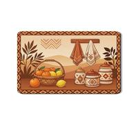 Tappetino scolapiatti rustico arancione per bancone della cucina, tappetino scolapiatti in gomma assorbente geometrica tappetino scolapiatti in pelle PU per decorazione bancone 30,5 x 50,8 cm